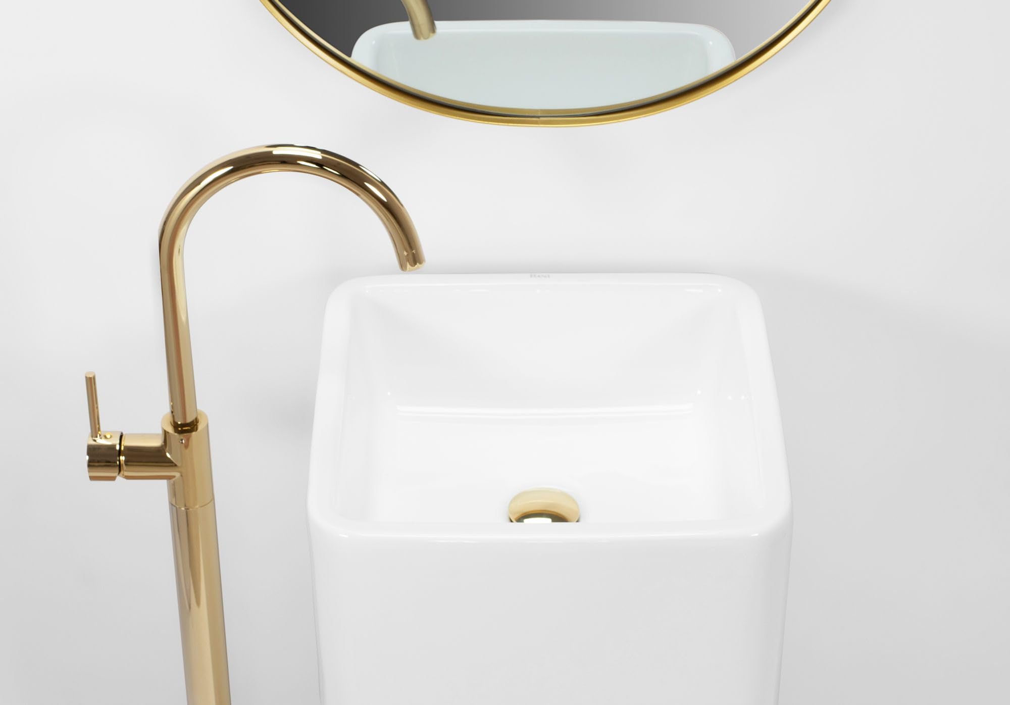 Rea HOLLY Lavabo Independiente Lavabo de baño 40 x 40,5 x 85 cm Cerámica (Blanco)