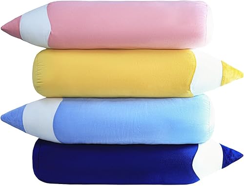 Miniatura 7 de MASSJOY Cojín grande creativo lindo de la felpa del lápiz, regalos de cumpleaños de hombres y mujeres. Azul-20 pulgadas