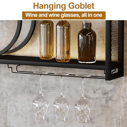 Support de bouteille mural LED pour optimiser l'espace et ranger vos verres - 7
