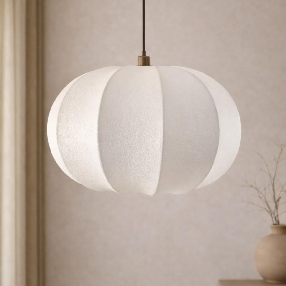 CGC Lighting Indoor Ceiling Lampshade Cloud Dancer White Oval Distressed Silk Large 45cm Width Hanging Floor lamp (White Distressed Silk) — image 1