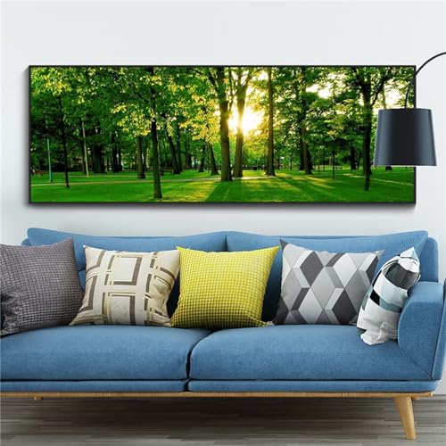 DIY Peinture Diamant 5D Forêt Verte - Kit Broderie Diamant Complet 50x150cm