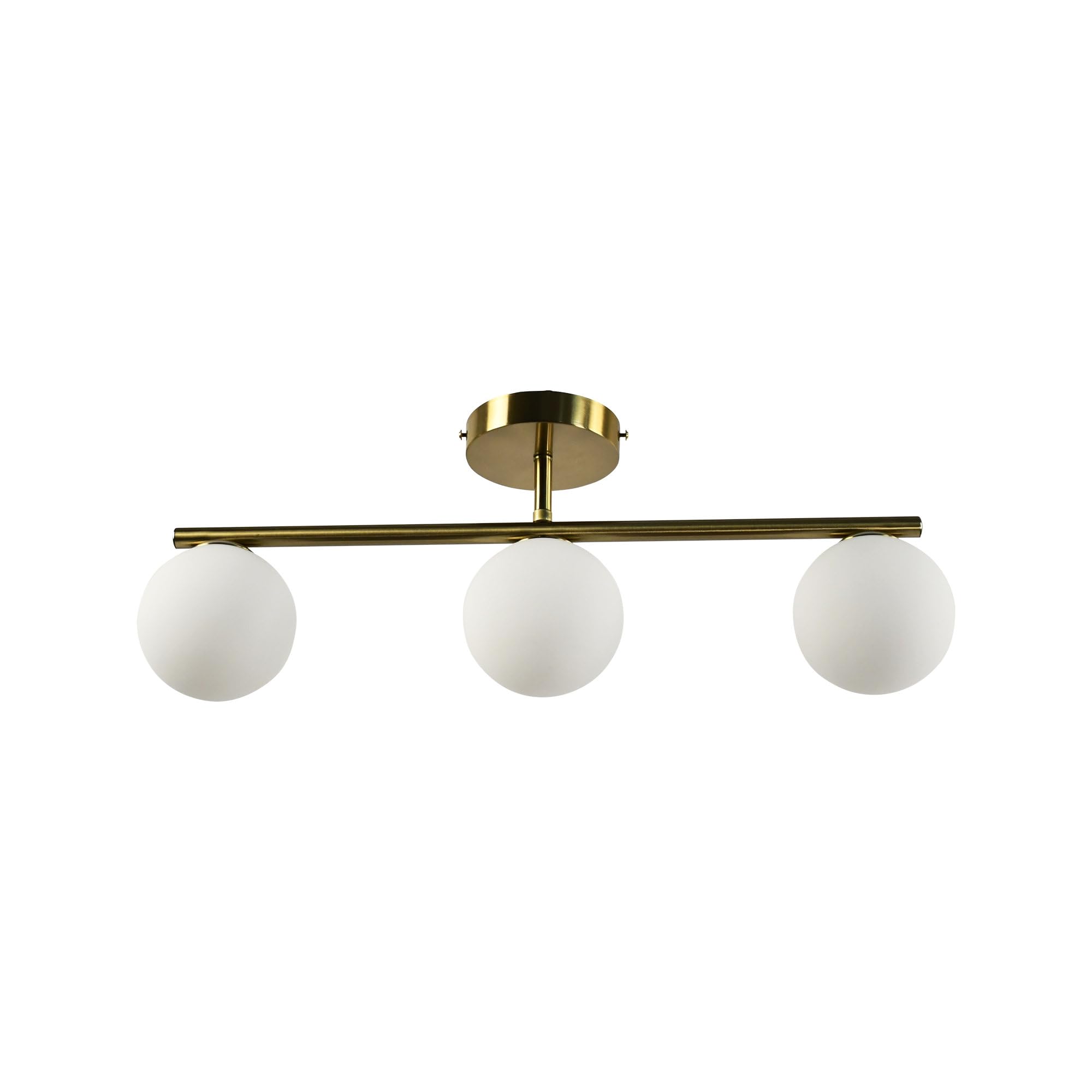 firstchoicelighting Grosvenor - Satin Brass 3 Light Bar with Glass Globes