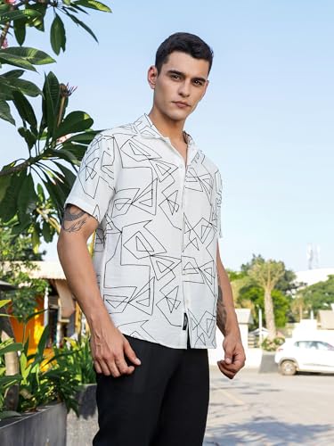 Image of Thomas Scott Mens | Half Sleeve | Embroidered Printed | Regular Fit | 100% Cotton | Casual Shirts