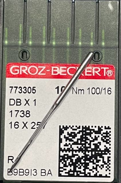 Needle It Up with Groz-Beckert Needle DBx1 / 16x257 / 16x231 / DLx1 / 1738 / Round Point - Size - 100/16 (100PK)