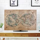 DYAGSIO Custom TV Dust Cover with Photo, Compatible with Modern 32' LCD LED, Design Your Own Personalized with Picture Logo Text TV Dust Cover Cloth Decoration Living Room, 1PC,Old World Map