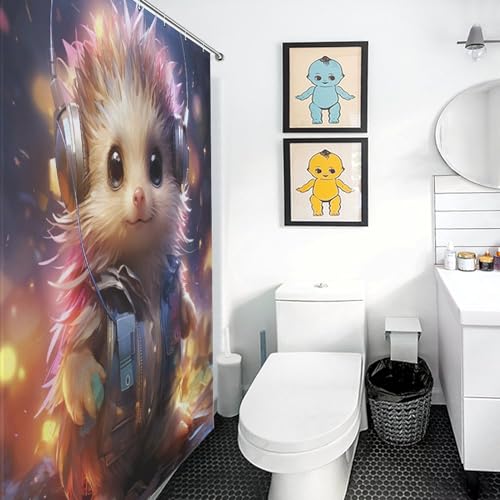 Rideau de douche hérisson imperméable en polyester pour retrouver une salle de bain propre