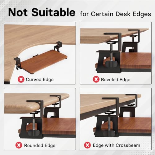 Image of BONTEC Under Desk Keyboard Tray, Pull-Out Keyboard & Mouse Platform
