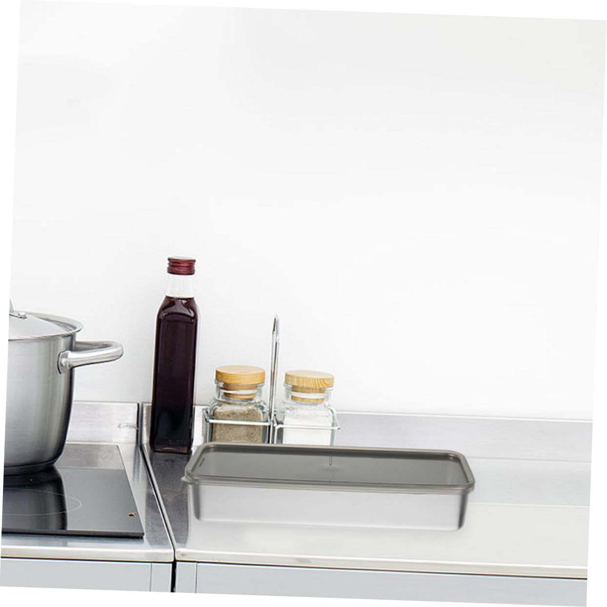Sosoport 2 pezzi Contenitori per Alimenti in Acciaio Resistente con Coperchio Ermetico da Scatole Sigillate per Frigorifero e Ripostiglio per Conservare Carne Snack e Avanzi Design