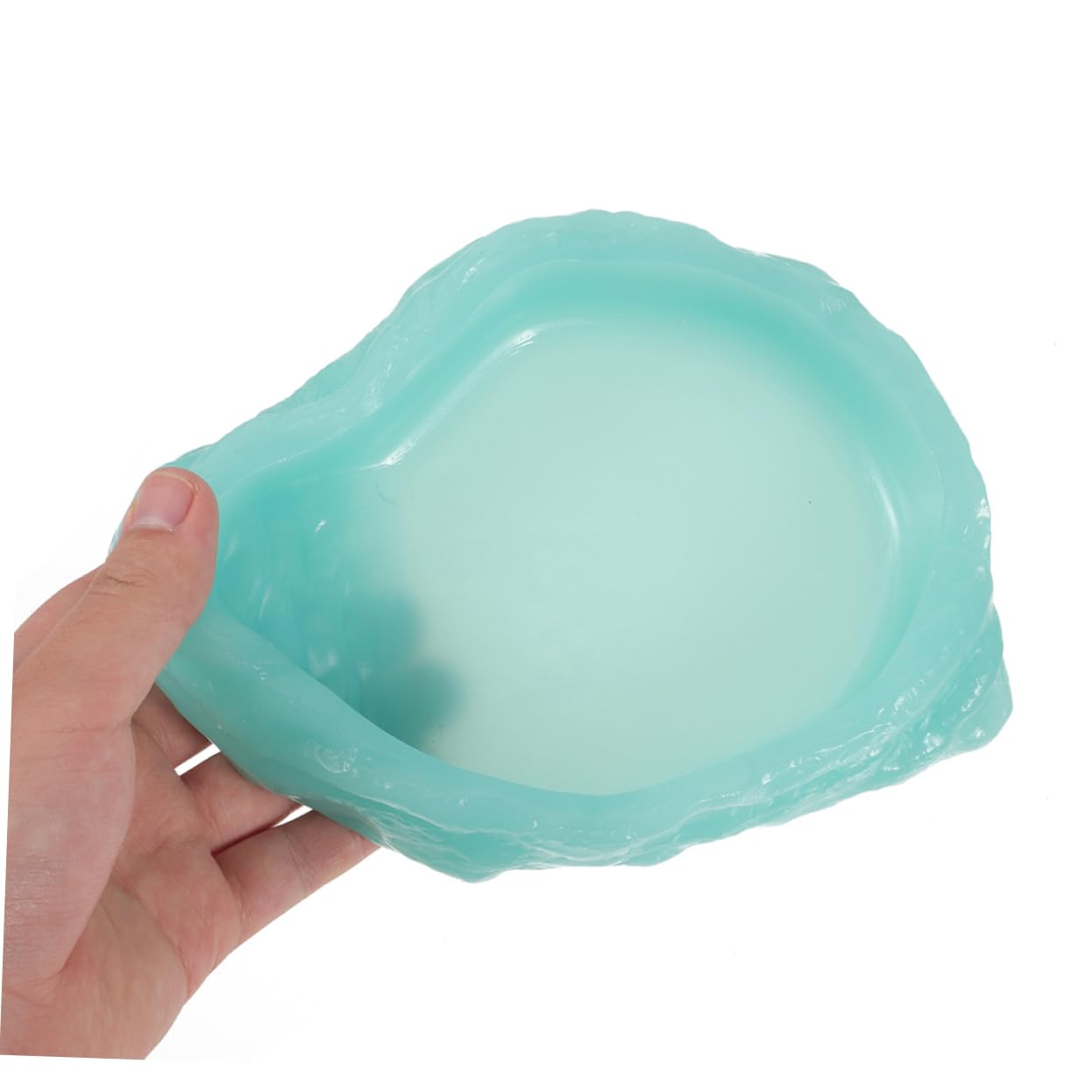 2piezas Tazón Alimentador Luminiscente para Reptiles Cuenco De Resina para Agua y Comida De y Tortugas para Terrarios s