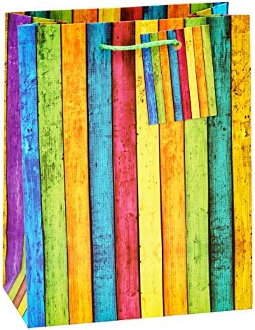 TSI Gift Bags Set Stripes Medium 4 Designs (Pack of 12)
