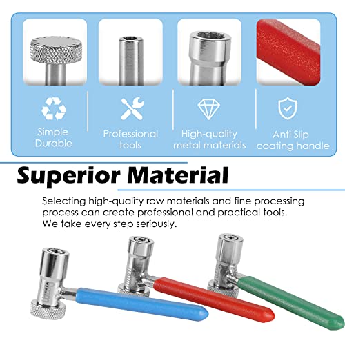 Image of 2218 Valve Tappet Adjusting Tool Set for Motorcycles - 6 PCS | 8, 9 and 10 mm offset wrenches, 3 mm and 4 mm square plus slotted drivers, heat-treated steel, for screw-type tappets