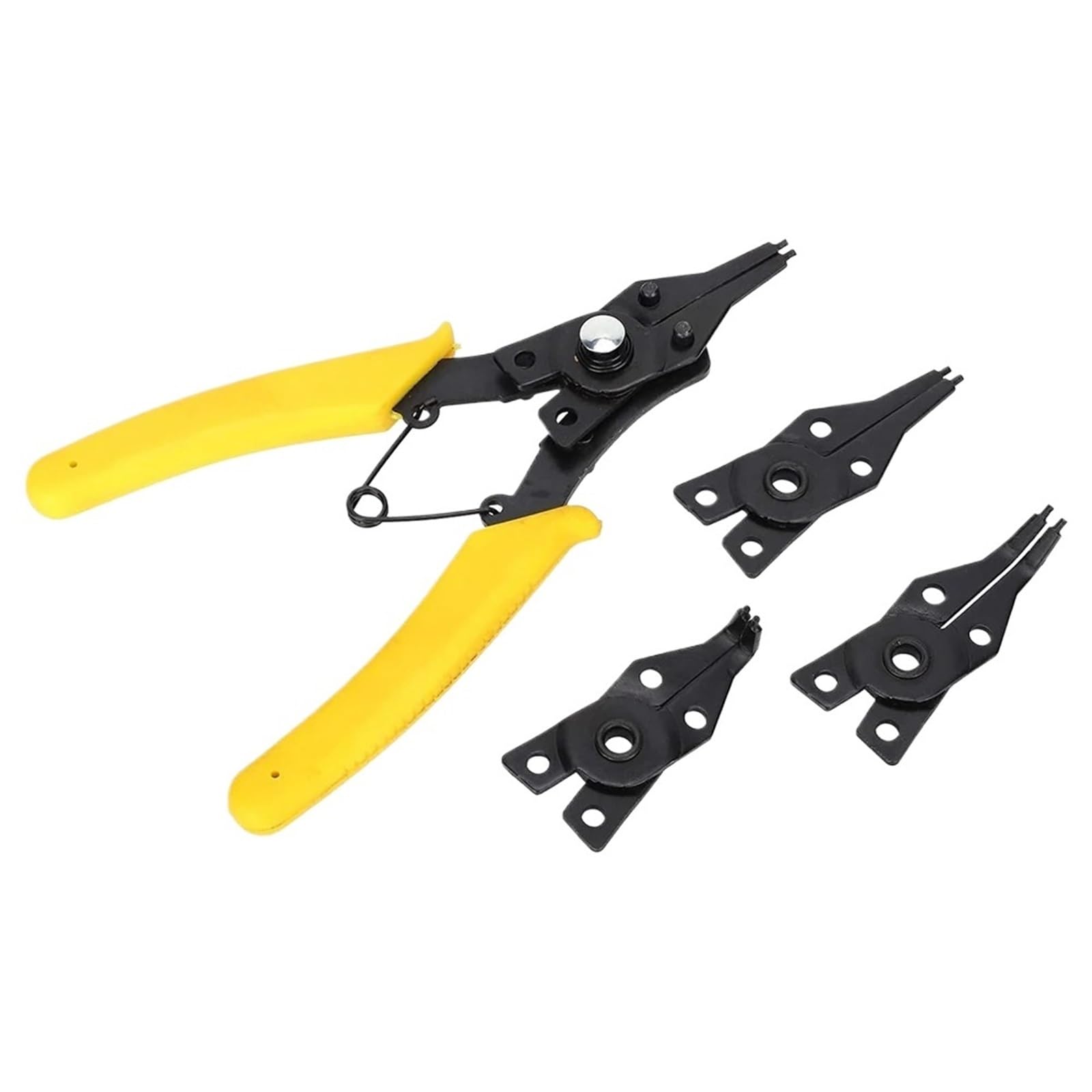Mdsiokhj 4 In 1 Snap Ring Plier 4-In-1 Circlip Pliers Set Snap Ring Multi Crimp Removable Plier Head Retaining