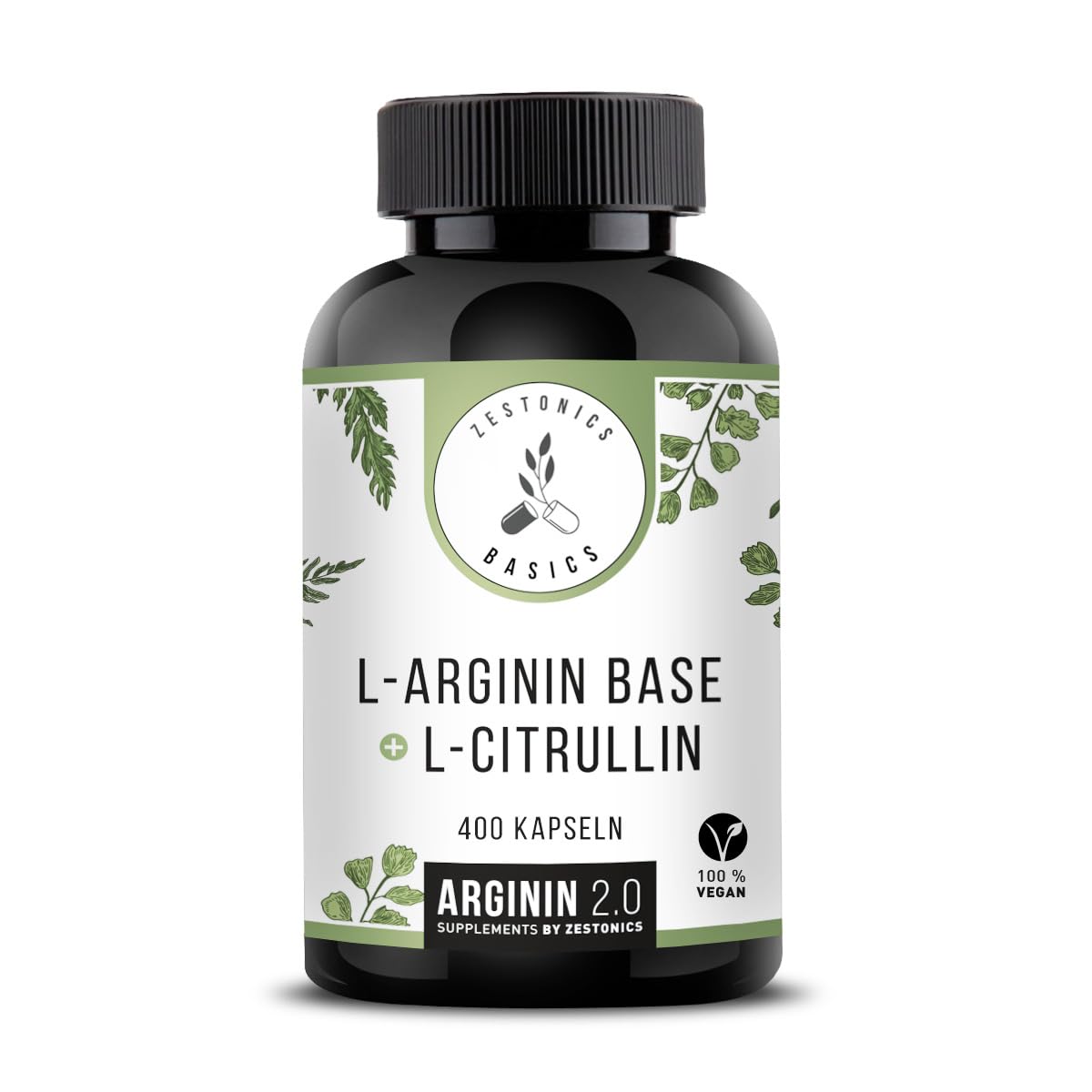 L-Arginin Base 2400mg & L-Citrullin 1200 mg - 400 Kapseln - Zestonics Basics