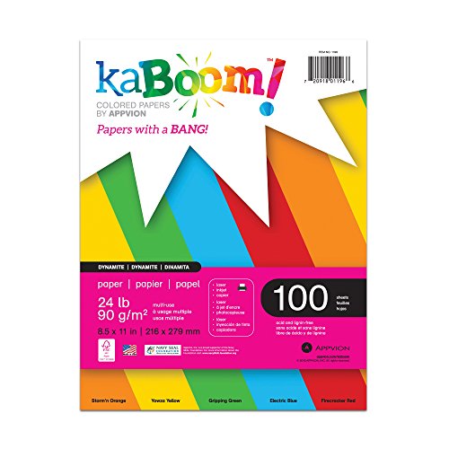 Kaboom Volt Neon Assorted Colored Paper, 8.5