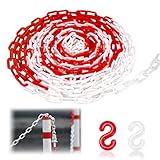 Tunejoy Absperrkette 8mm Kunststoffkette 10m Warnkette Zweifarbige für...