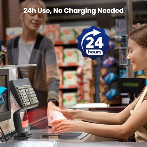 Eyoyo 1D 2D Desktop Barcode Scanner, Omnidirektionaler USB Kabelgebundener Freisprech-Barcodeleser QR Code Data Matrix Barcode Leser mit automatischem Scannen für den Einzelhandel