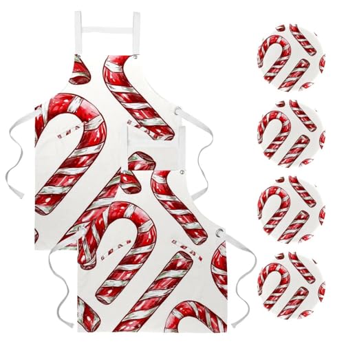 Tabliers de cuisine de Noël sucre d'orge idée cadeau chef doux
