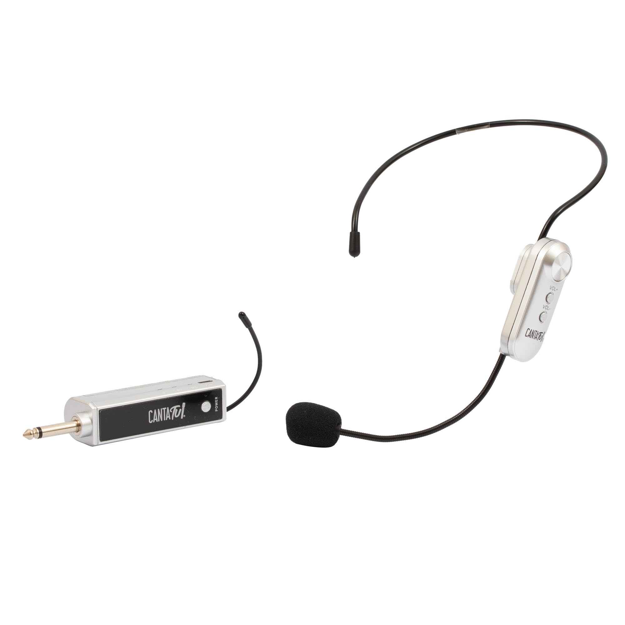 CANTA TU KARAOKE micrófono Arco, micrófono inalámbrico para Karaoke inalámbrico con Receptor, Ideal para Bailes, 10 m de Cobertura, Compatible 2022 Pro 2023, Plateado