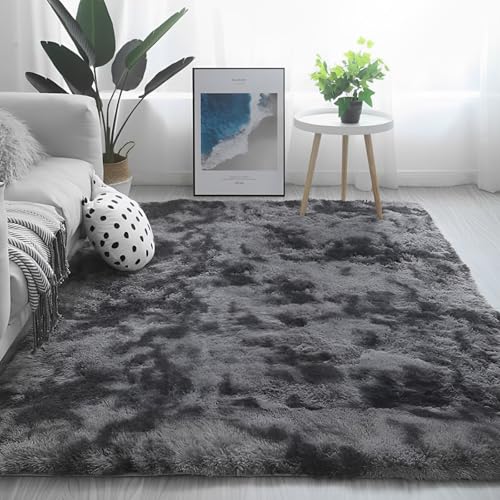 カーペット ラグ マット160×200CM 滑り止め付 洗えるラグ 抗菌 ふわっとした手触り 防音絨毯 正方形 約2畳 Bestome ダークグレー