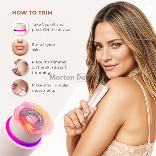 Image of MORTON DAVIES Facial Hair Remover 5000 Series, Personal Groomer for Women, Cordless and Compact |with Hypoallergenic Head, Gentle and Quick Facial Hair Removal | Easy Touch-Ups