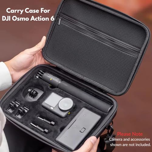 Image of TEKTONIC for Osmo Action 3 Carrying Case for DJI OSMO Action 3 /Action 4 /5Pro /6 Camera, Hard Shell Bag Storage Bag with Shoulder Strap Travel Case for DJI OSMO Action 3 /4 /5pro Camera