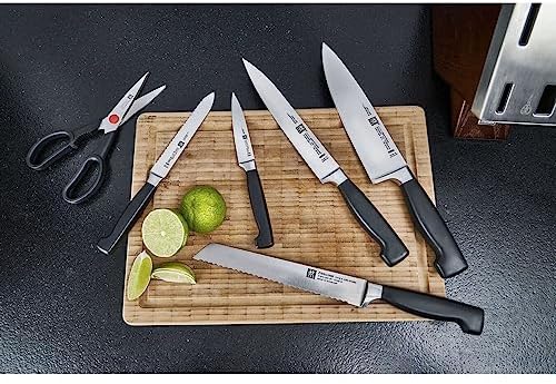Zwilling Zestaw Noży i Nożyczek Kuchennych w Bloku, Drewno/Stal Nierdzewna/Tworzywo Sztuczne, Wielokolorowy, 7 Elementów
