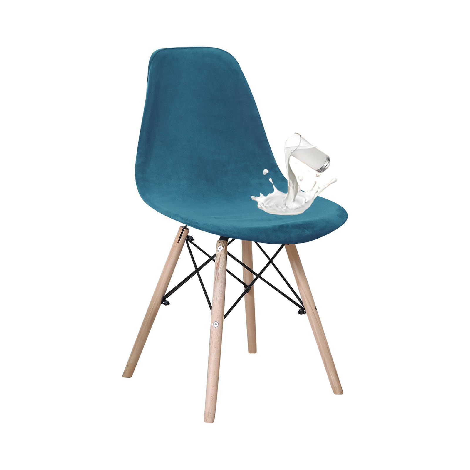 SUIOKPO Dining Room Chair Covers Slipcovers, Shell Chair Cover Velvet for Mid Century Modern Chair, Armless Chair Cover Lounge for Kitchen, Dining