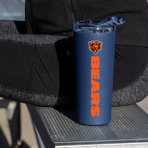 Image of Rico Industries NFL Football 24oz Stainless Steel Tumbler with Lid and Dual Functioning Lid