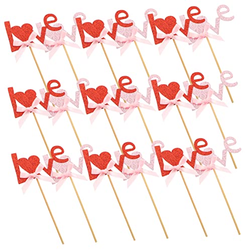 SEWACC 12 Pçs Inserção De Bolo De Amor Topo De Bolo De Casamento Enfeites De Cupcake Enfeites De Coq