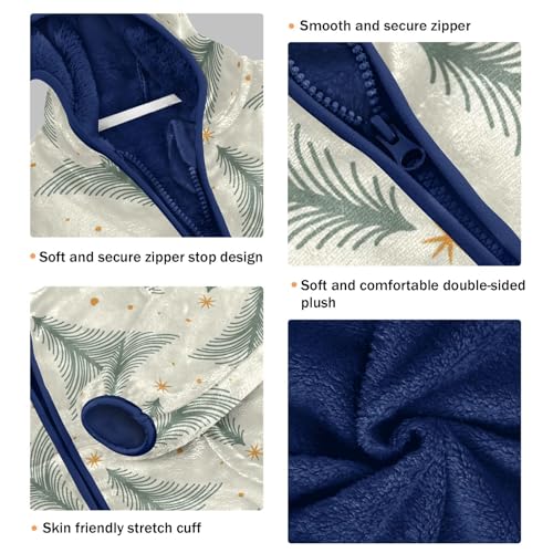 Creative Pine Tree Hand Painting Girls Fleece Jacket Girls Fall Jacket Girls Zip Up Hoodie Girls Sherpa Jacket 2-10T3