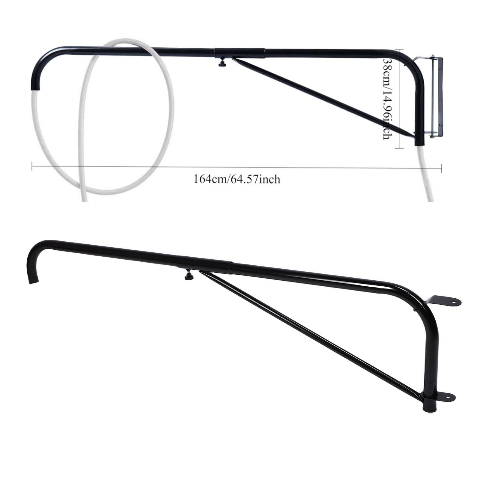 Fockety Soporte de Pared para Lavado de Caballo, Brazo Giratorio para Caballo, para Box de Lavado Equino | Brazo para manguera con control de flujo y antienredos; compatible con mangueras de jardín estándar.