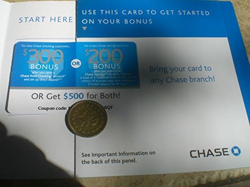 Amazon.com: Chase $500 Bonus Coupon $300 Checking/$200 Saving ...