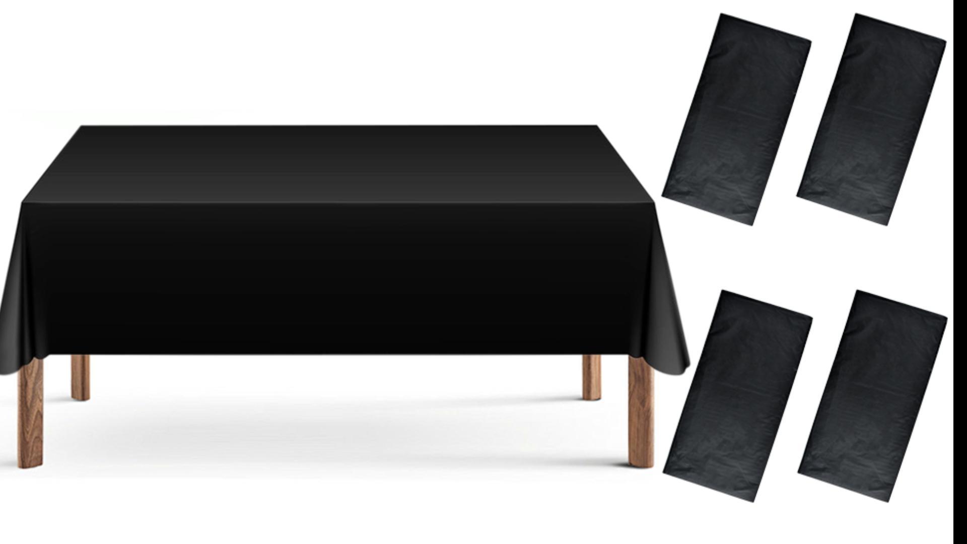 Nappe Rectangulaire Noire Haut De Gamme Pour Mariage Et Fêtes - Dragées Anahita