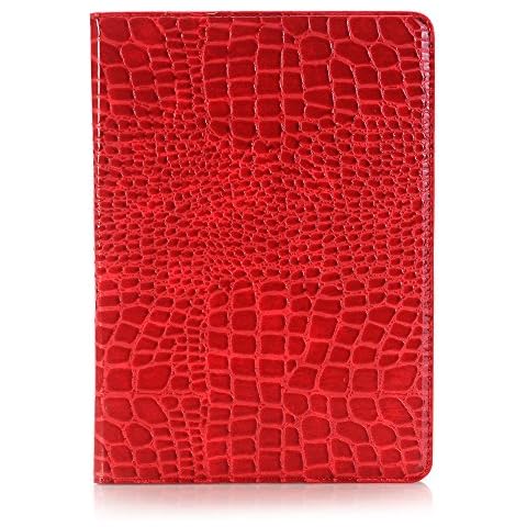 iPad 9th 8th 7th Gen 10.2 inch Case for Women, iPad Air 3rd/iPad Pro 10.5 inch Case, DMaos Crocodile Synthetic Leather Stand Folio Smart Cover - Red Cover