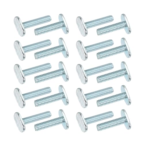 PATIKIL 1/4"-20 t Track Bolts, 20 Pack 1-1/4 Inch T-Slot Bolts Kayak Rail Bolt Accessories for Universal t Track Woodworking Jigs and Fixtures, Silver
