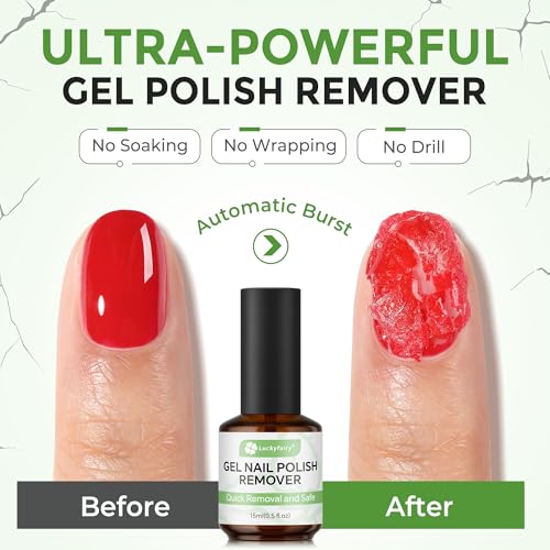 Image of Gel Nail Polish Remover: 5Pcs Gel Polish Remover Kit for Nails, Acetone-free Easy Quick Nail Polish Remove in 2-5 Minutes, No Need to Soak or Wrap, Professional Nail Remover Kit Tools
