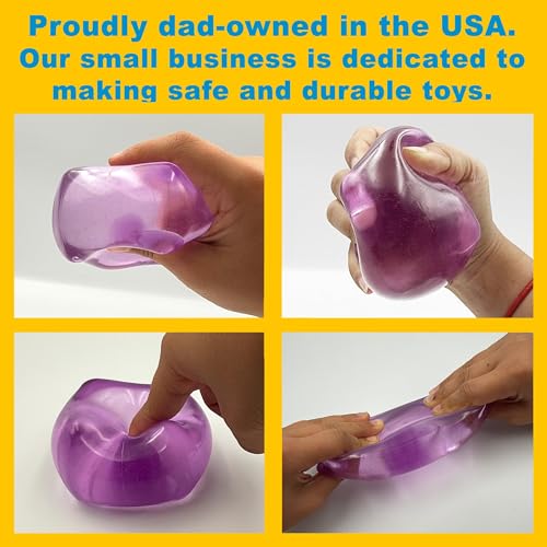 Image of Original Big Block Premium Stress Cube, Purple Squishy Fidget Toy, Adults | Non-toxic ASTM certified, US family-owned, easy replacement, jumbo purple sensory squeeze cube, stress relief