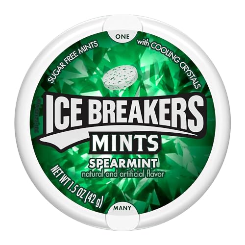 Image of Ice Breakers Sugar Free Mint with Cooling Crystal, Spearmint, 42 Gram (Pack of 2)