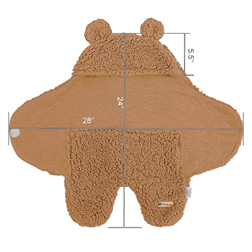 Image of BlueSnail Newborn Receiving Blanket Baby Sleeping Wrap Swaddle(0-3M, 8-13lbs,Brown)