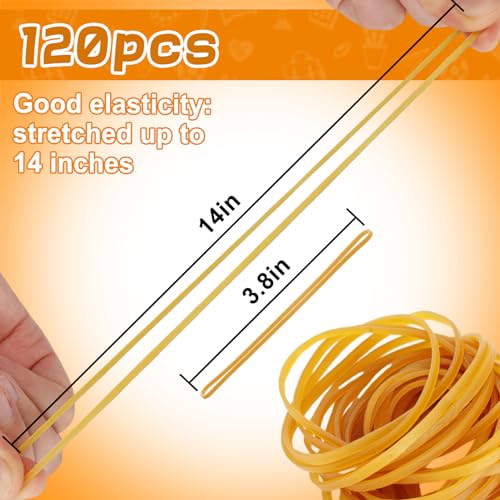 Image of 120Pcs 3.8 inchL x 0.12 inchW Thick Rubber Bands, Office Supplies Elastic Band