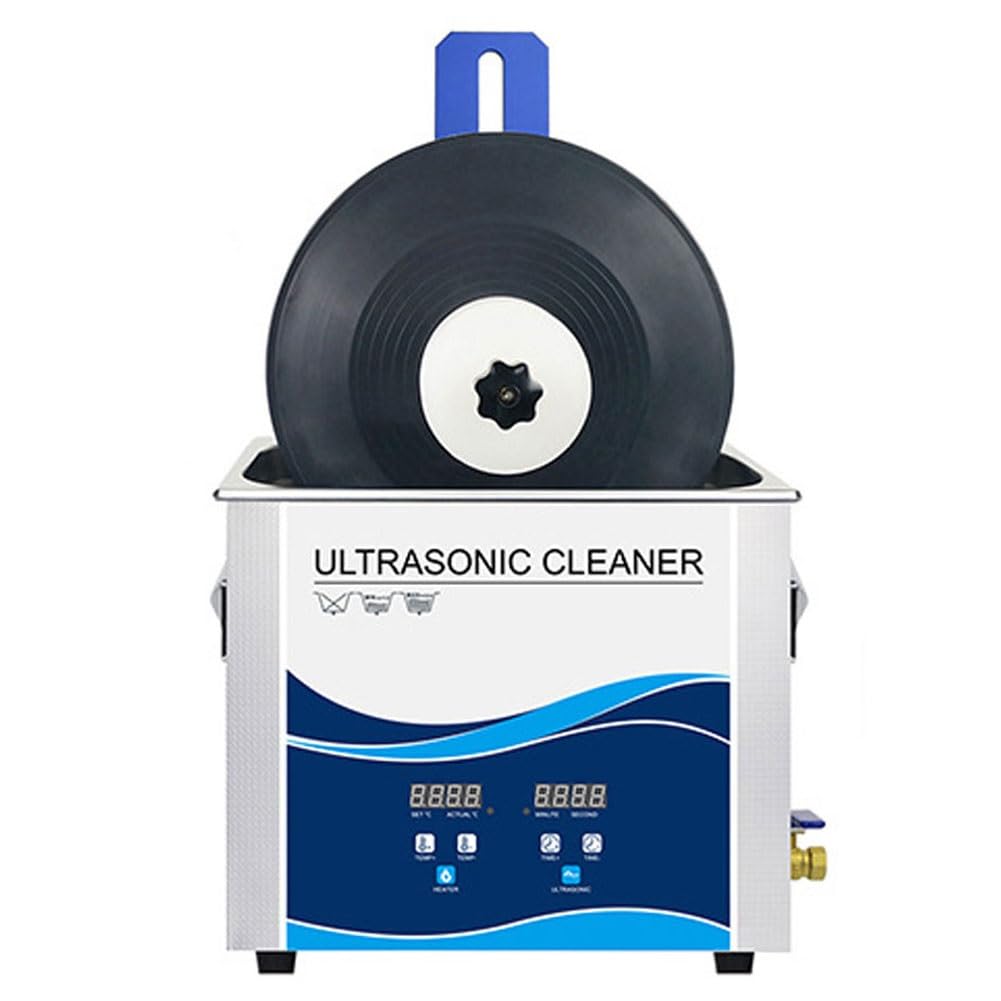 Pulitore per Dischi in Vinile ad ultrasuoni, Sistema di Pulizia per Dischi in Vinile riscaldato a Potenza Regolabile con Degas, Temperatura e temporizzazione Regolabili, per d(Blu)