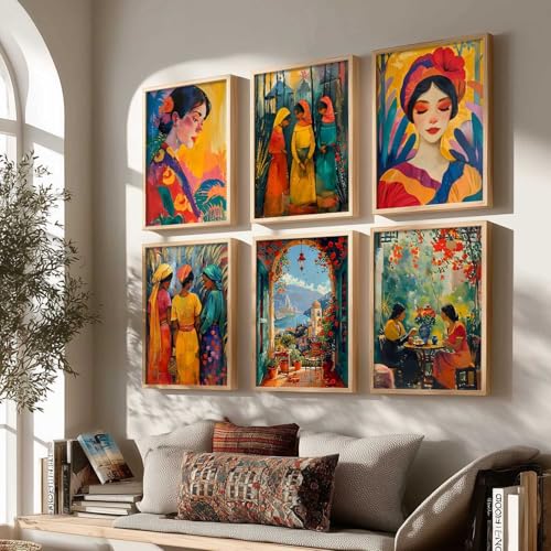 Image of kotart - Paintings Modern Art Framed Wall Painting for Living Room Bedroom - Wall Posters | Paintings with Frame - Painting for Living Room Bedroom Office Room Decor - Painting for Wall Decoration Set of 6 (19X25 INCH, D)