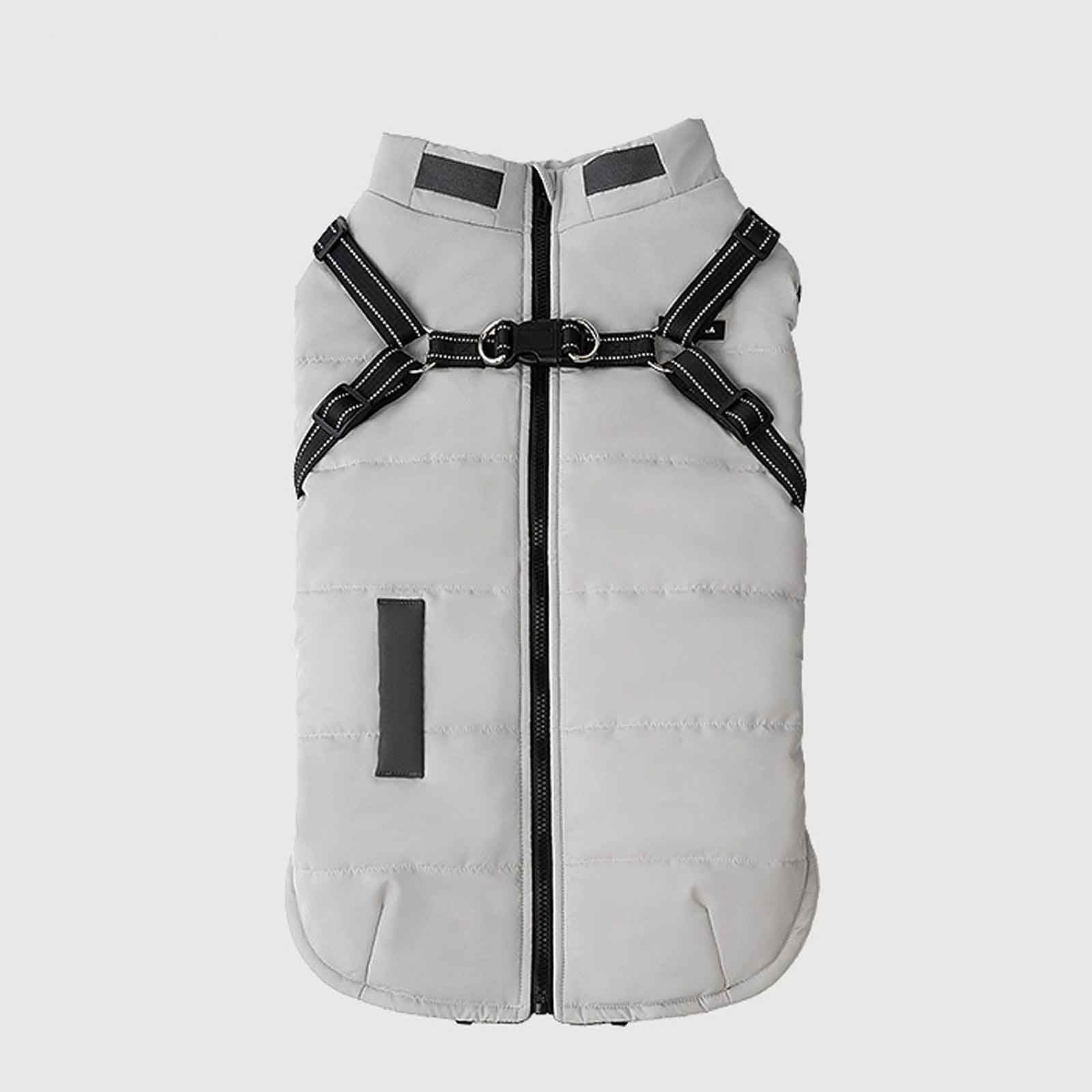 Hundemantel Winter, Hundemantel Wasserdicht Mit Verstellbares Hundegeschirr, Winddichte Hundeweste, Für Mittelgroße Und Große Hunde,4XL