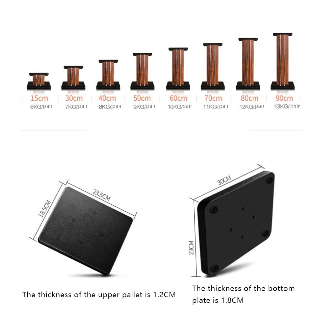 Feet Speaker Stand,Bookshelf Speakers,for Home-Cinema HiFi Bookshelf Box and Satellite for Optional Sand Filling Tuning - Pair (Color : Brown, Size : 30 * 23 * 80cm)