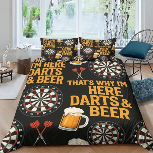 Housse de couette fléchettes hypoallergénique super douce pour lit simple 140x200 - 4