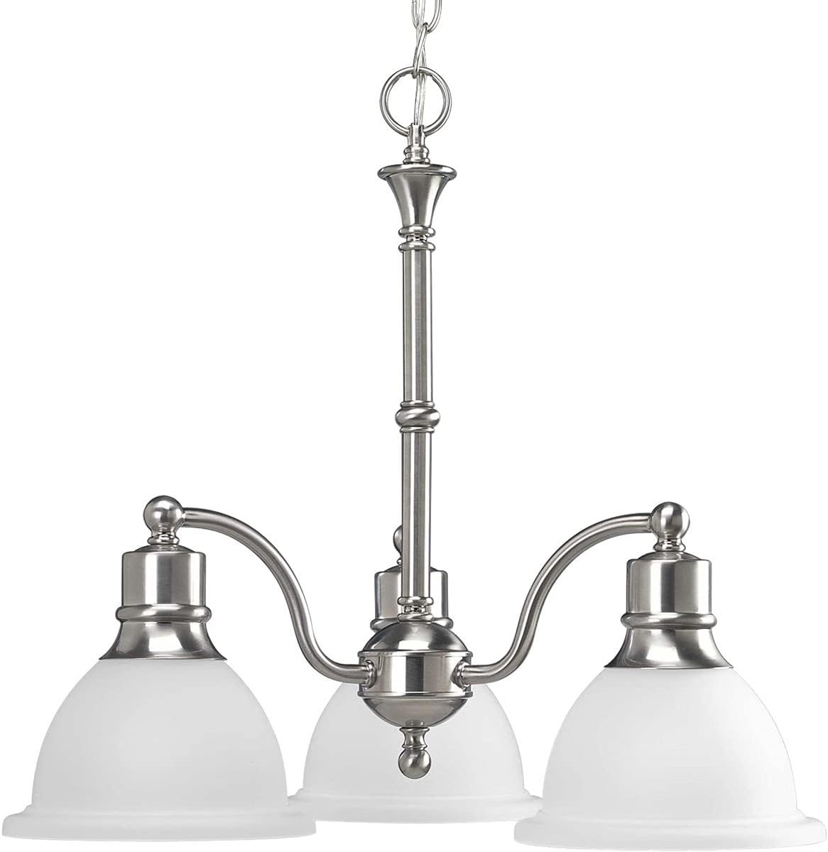 Progress Lighting 3-Light Etched Glass Traditional Chandelier Light, Madison Collection, Indoor, P4280-09, Brushed Nickel