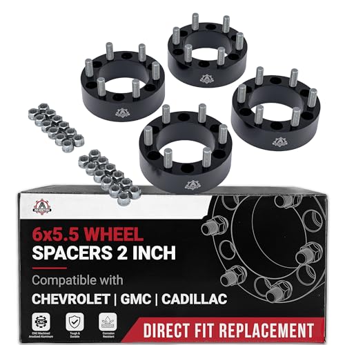 6x5.5 Wheel Spacers 2 Inch, Set of 4 - 6 Lug 50mm Wheel Cent...