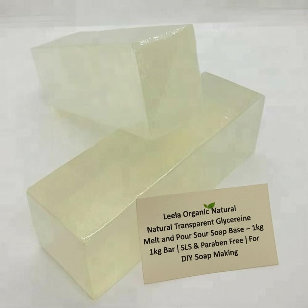 Leela Organic Natural Transparent Glycerine Melt and Pour Soap Base (Net 1 kg Bar) 3