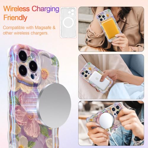 Coque iPhone 13 Pro Max MagSafe robuste contre les chutes design fleur TPU - 3