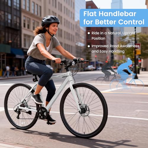700C Hybrid Bike for Adults, Lightweight Aluminum City